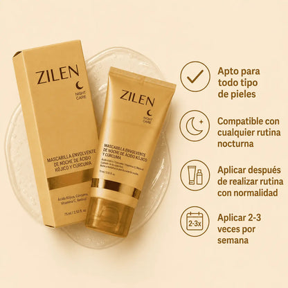 Mascarilla Nocturna Iluminadora de Cúrcuma y Ácido Kójico Zilen