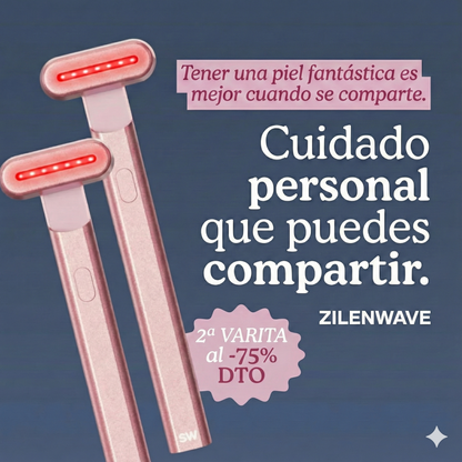 Varita Skincare Zilenwave - Renovación Facial Radiante 4 en 1 con Terapia de Luz Roja